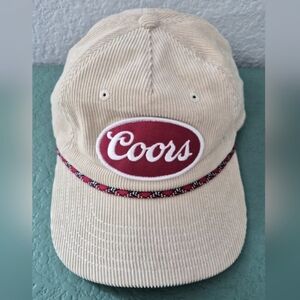 Coors Banquet Corduroy Hat Snapback Beer Logo Cap Vintage Retro Style